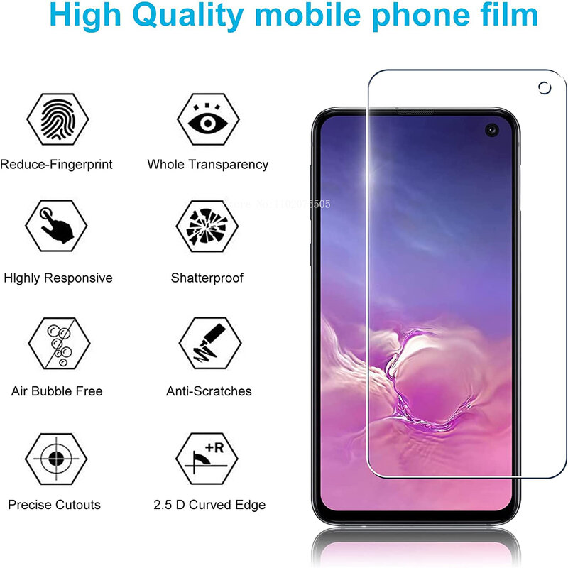 4 szt. Szkło ochronne na ekran do Samsung Galaxy S10e G970 pełne pokrycie szkło hartowane na A2 rdzeniowej folii darmowa wysyłka