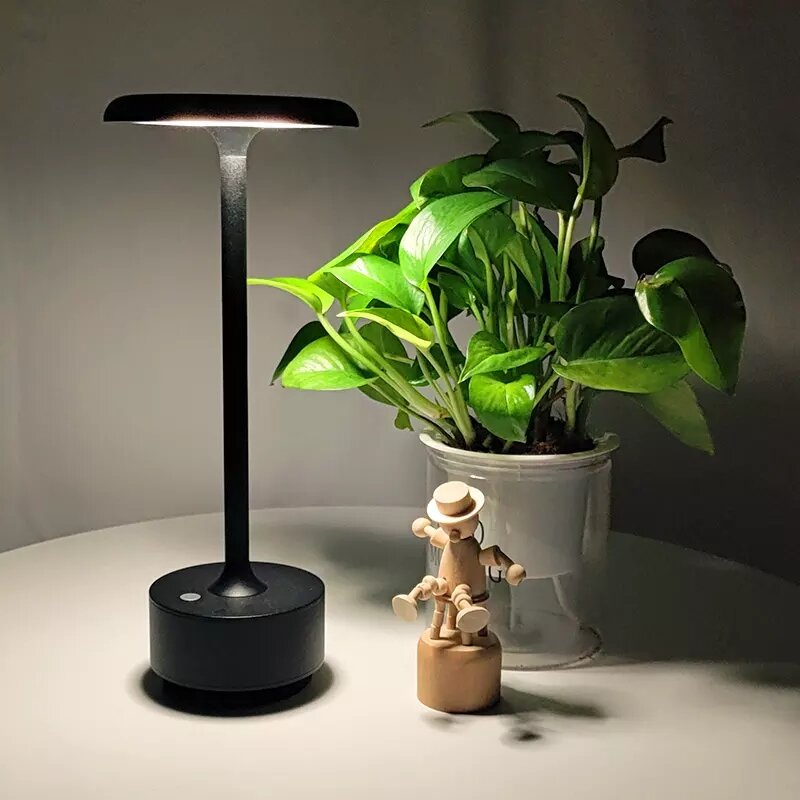 Lámpara de mesa Led recargable con Control táctil para restaurante, luz nocturna moderna nórdica de lujo, portátil, con batería de cabecera, inalámbrica