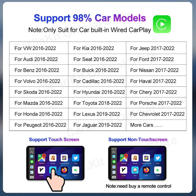 Carlinkit-CarPlay Mini Ai TV Box, Android 11, CarPlay sans fil, Android Auto pour Audi, BMW, Mazda, Toyota, 4G Permanence, 128G