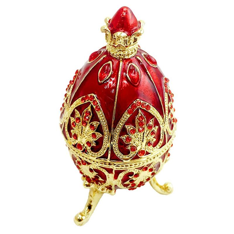 Kotak perhiasan telur Paskah Enamel, dekorasi pernikahan mulia, Organizer penyimpanan permata