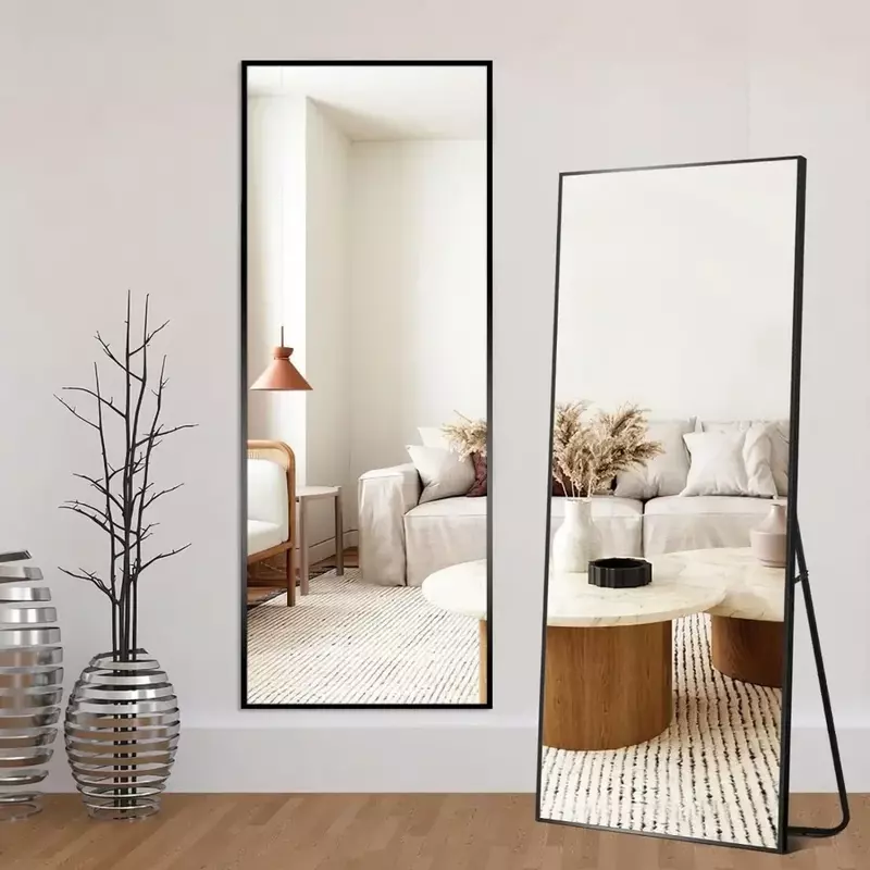 64"x21"large floor-to-ceiling mirror,full-length mirror,vertical hanging or bedroom mirror against the wall,aluminum alloy frame