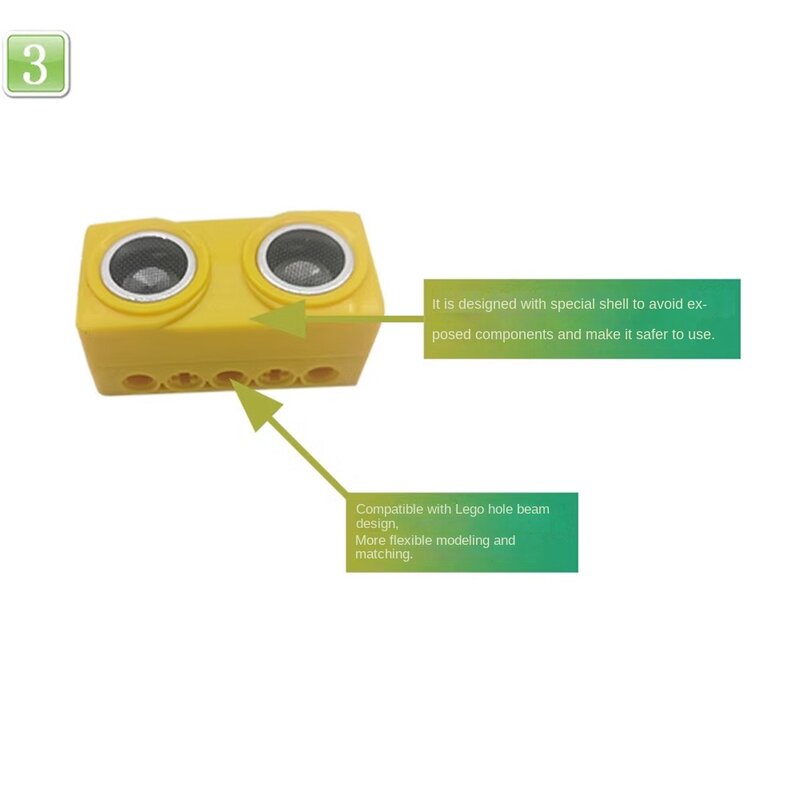 Bouwsteen Ultrasone Sensor Sr04 Obstakel Vermijden Afstand Meetmodule Xh2.54 4pin Compatibel Met Legoeds Programma