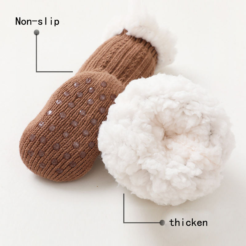 Nuovi calzini per bambini calzini invernali spessi caldi antiscivolo per bambini