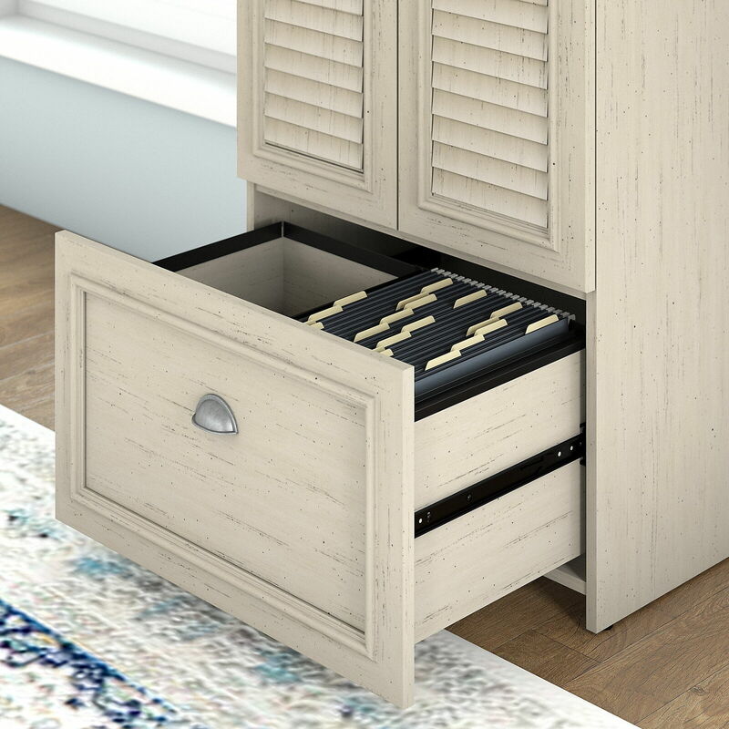 Шкаф для хранения с выдвижным ящиком в античном стиле из белого и чайного клена