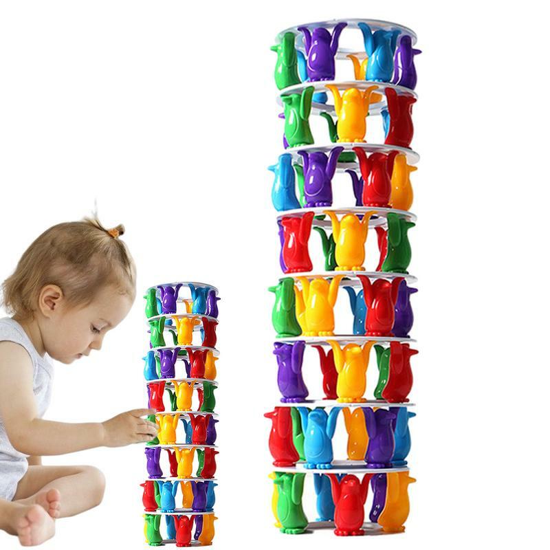 Jogo de Equilíbrio Animal para Crianças e Adultos Penguin Tower Colapso Balance Stacking Building Blocks Jogo de Tabuleiro Brinquedo