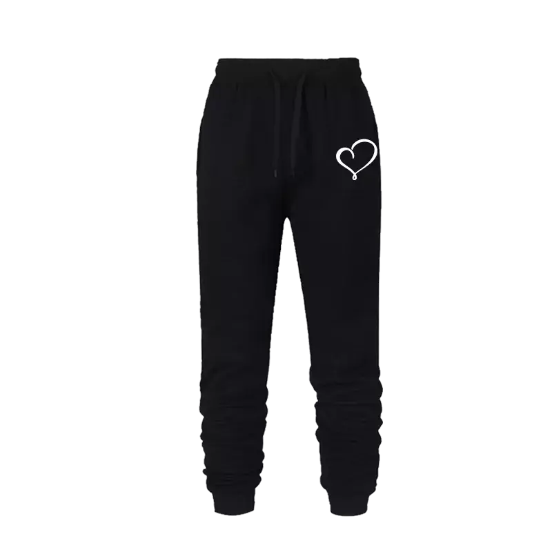 Nowe damskie spodnie dresowe śliczne nadruk serce casualowe damskie sportowe spodnie moda Streetwear damskie spodnie do joggingu S-4XL