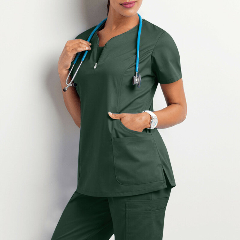 New Medical Surgical Uniforms Breathable Beauty Salon Pharmacy Hospital Scrubs Tops Dentistry Pet Doctor Overalls Nurse Uniform