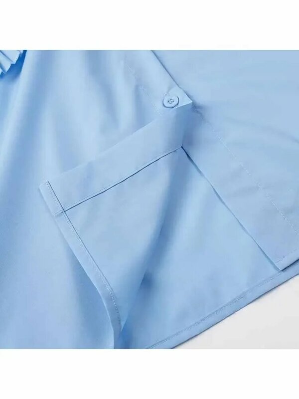 Dames 2024 Nieuwe Mode Gelaagde Bloem Decoratie Losse Revers Casual Shirt Retro Lange Mouw Met Knopen Dames Shirt Chique Top