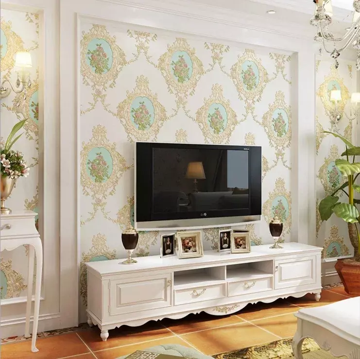 유럽 스타일 꽃무늬 입체 벽지, 방수 자체 접착 벽지, 거실 및 침실 벽지, 3 계량기