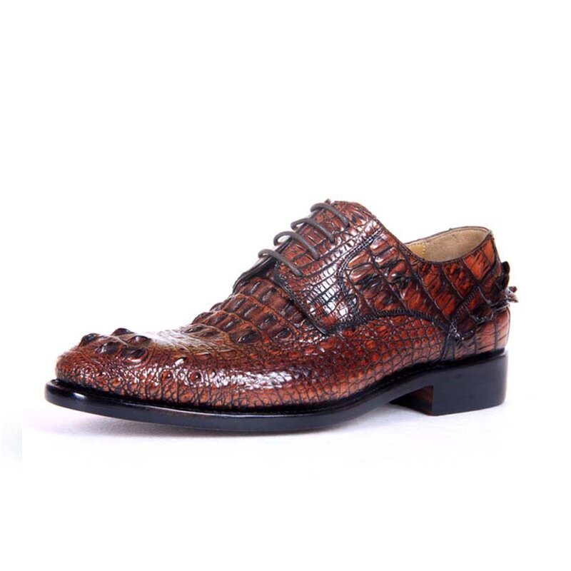 Hulangzhishi-zapatos de cuero de cocodrilo para hombre, calzado formal, de vestir, de negocios, de tendencia