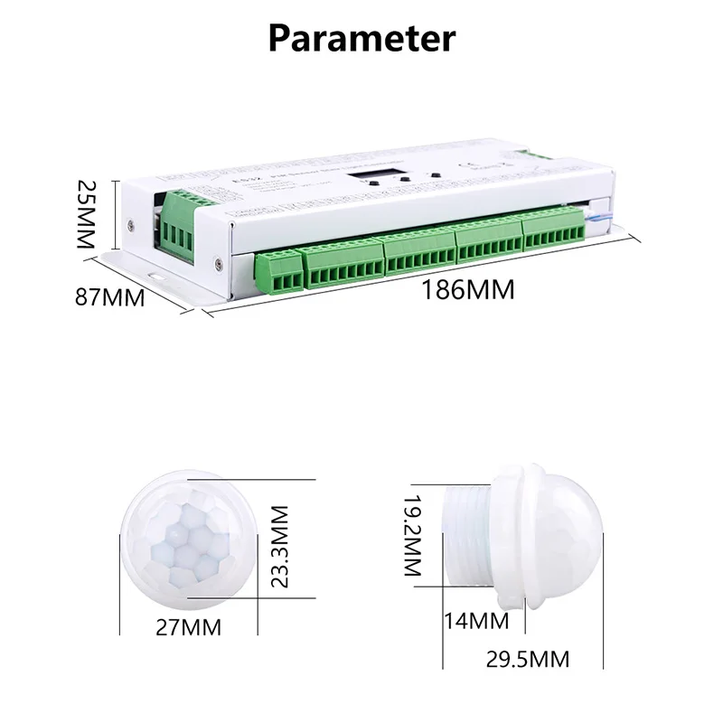 Controlador de escalera ES32, Sensor PIR, 32CH, Color único, 2CH, RGB, Pixel SPI, regulador de tira LED, controlador de luz de escalera interior, 5V-24V