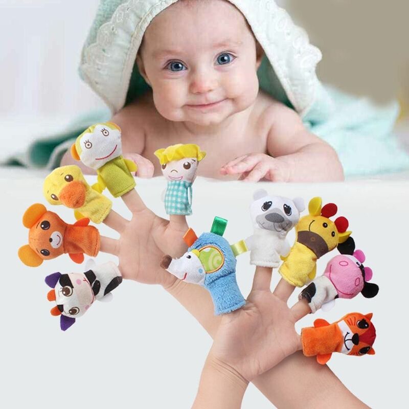 5Pcs Cartoon Hand Doll Finger Puppet Baby Children Story Early Education Soothing Doll Plush Toy