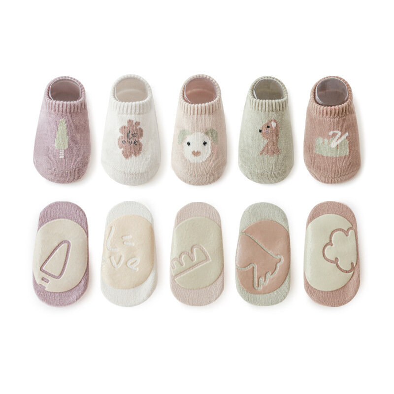 Calcetines antideslizantes de algodón suave con estampado de dibujos animados para bebé, niño y niña de 0 a 3 años, para primavera y verano