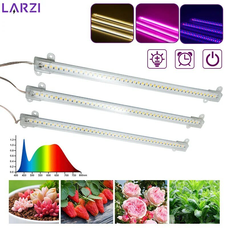 LED Spektrum Penuh Lampu Phyto USB 5V Tumbuh Cahaya Bar 30Cm 1T 2T 3T 4T Tanaman Bunga LED Rumah Kaca Budidaya Hidroponik