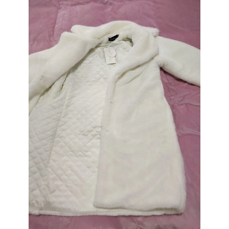 Nowa kurtka ze sztucznego futra kobiet płaszcz zimowy kobiet średniej długości płaszcz imitacja norki aksamitne pogrubienie koreański luźny płaszcz
