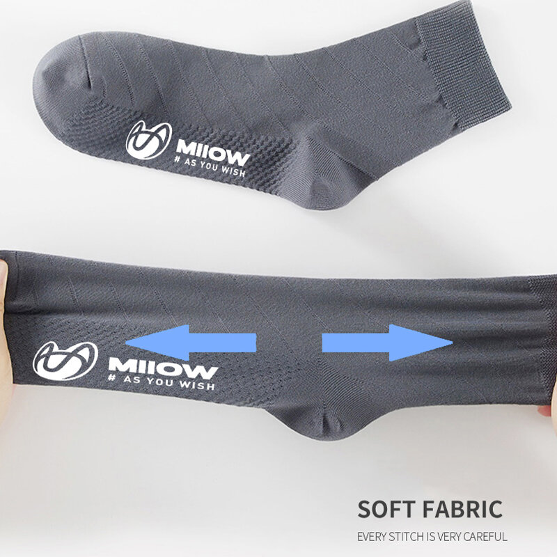 MiiOW – chaussettes Tube en coton pour homme, lot de 5 paires, décontractées, chaudes et longues, haute qualité, colorées, LOGO, hiver