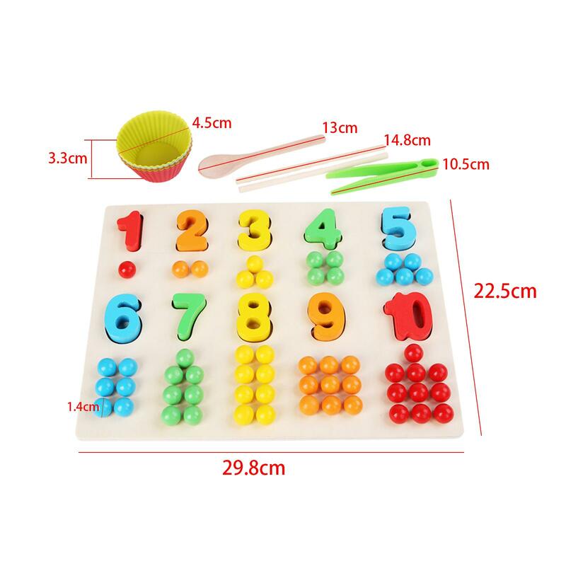Brightcolor drewniane koraliki numer gry Puzzle zabawka matematyczna edukacyjne dla