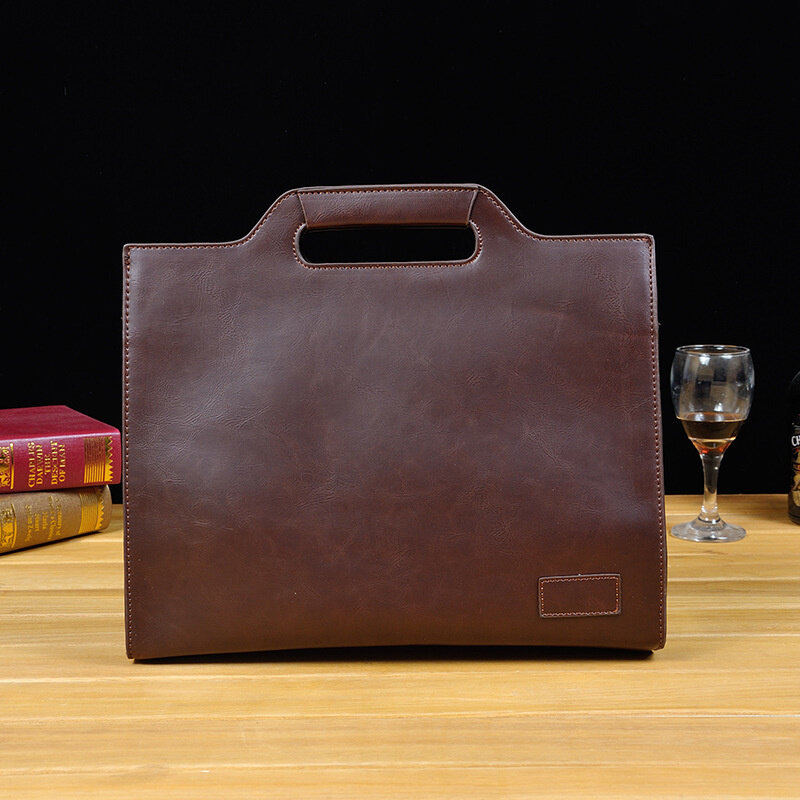 Деловой портфель из искусственной кожи для мужчин, роскошная офисная сумка, вместительный мессенджер на плечо, повседневный тоут для документов