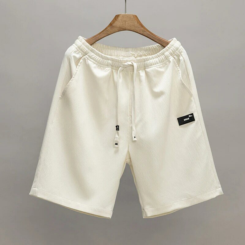 Pantalones cortos clásicos para hombre, Shorts holgados, transpirables, ligeros, color negro y gris