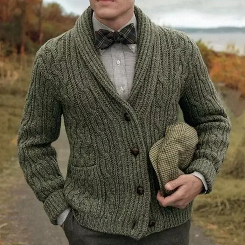 Herren bekleidung Vintage Cardigans Herren Pullover Jacke Strick mantel für Herren Herbst Winter Pullover Mantel Knopf Tops