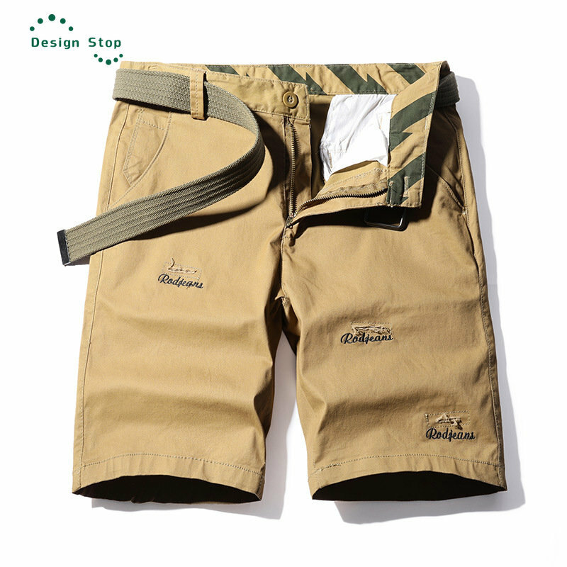 Summer Men's Casual Shorts Man Loose Fit Cotton Cargo Shorts Fashionable Distressed Design Short Pants