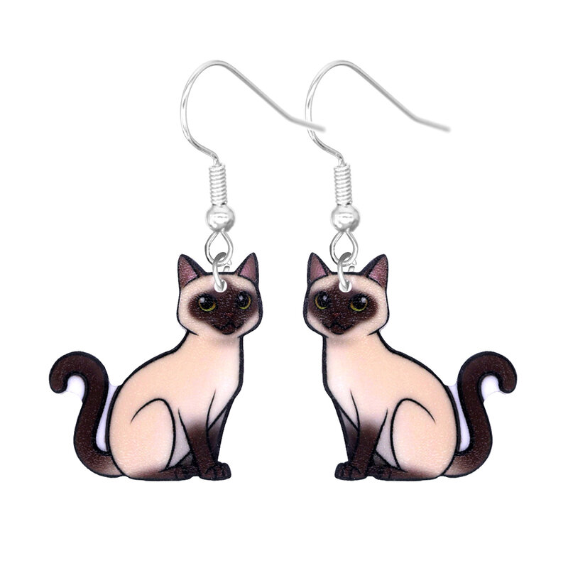 Set Cat Design Dangle Earrings Cute Cartoon StyleAcrylic Jewelry Adorable Female Gift