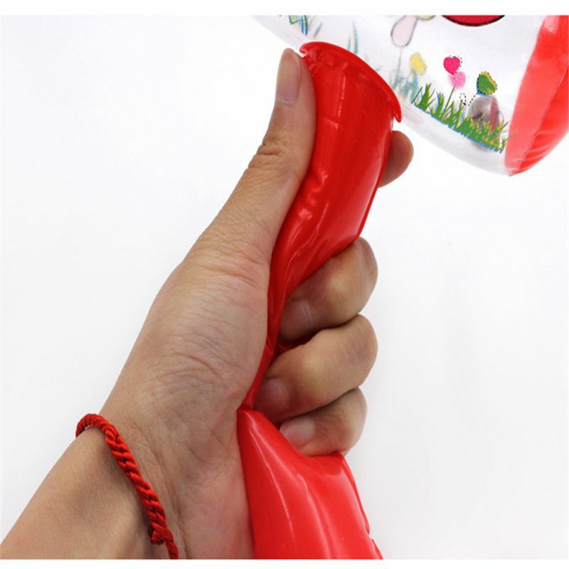 Martillo inflable para golpear, juguete para cuna infantil, cumpleaños, campana con sonido incorporado, anillo para