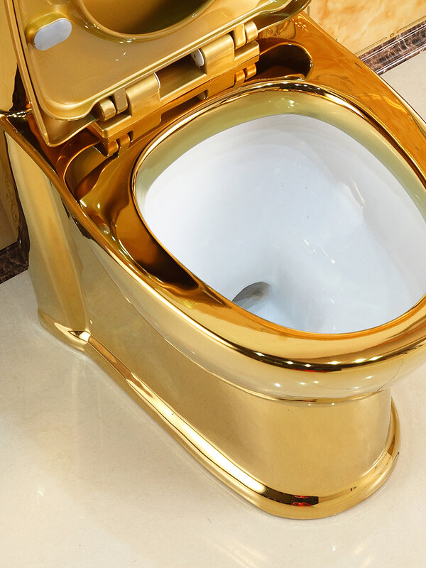 Маленький сифон для домашнего пользования золотистого цвета, водостойкий и устойчивый к запахам керамический туалет