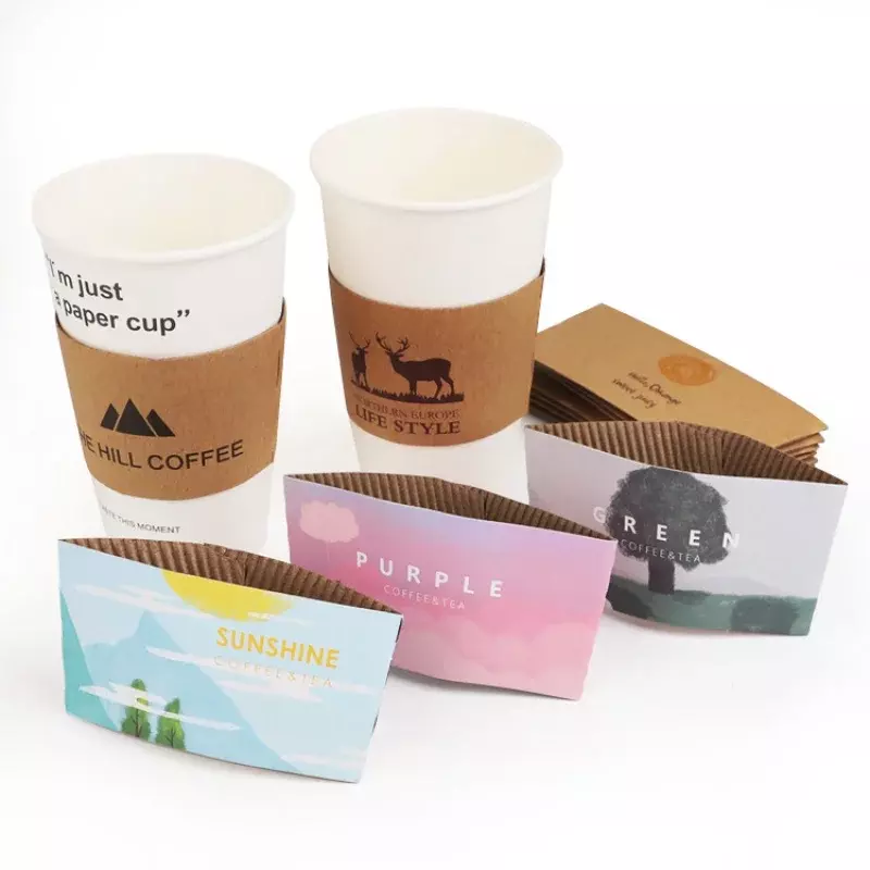Manicotti per tazze da caffè in carta con Logo a prova di calore personalizzati