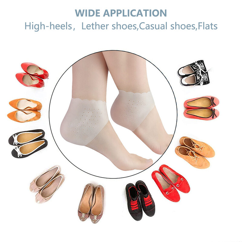 2Pcs Silicone Feet Care Socks Moisturizing Gel Heel Thin Socks with Hole Cracked Foot Skin Care Protectors Foot Care Tool