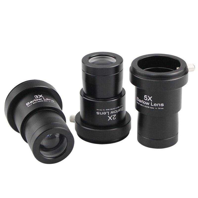 1.25 Inch Telescope Barlow Lens 2X/ 3X/ 5X Metal Fully Coated Telescope Extender Lens With M42 Threads Telescopes Accessories