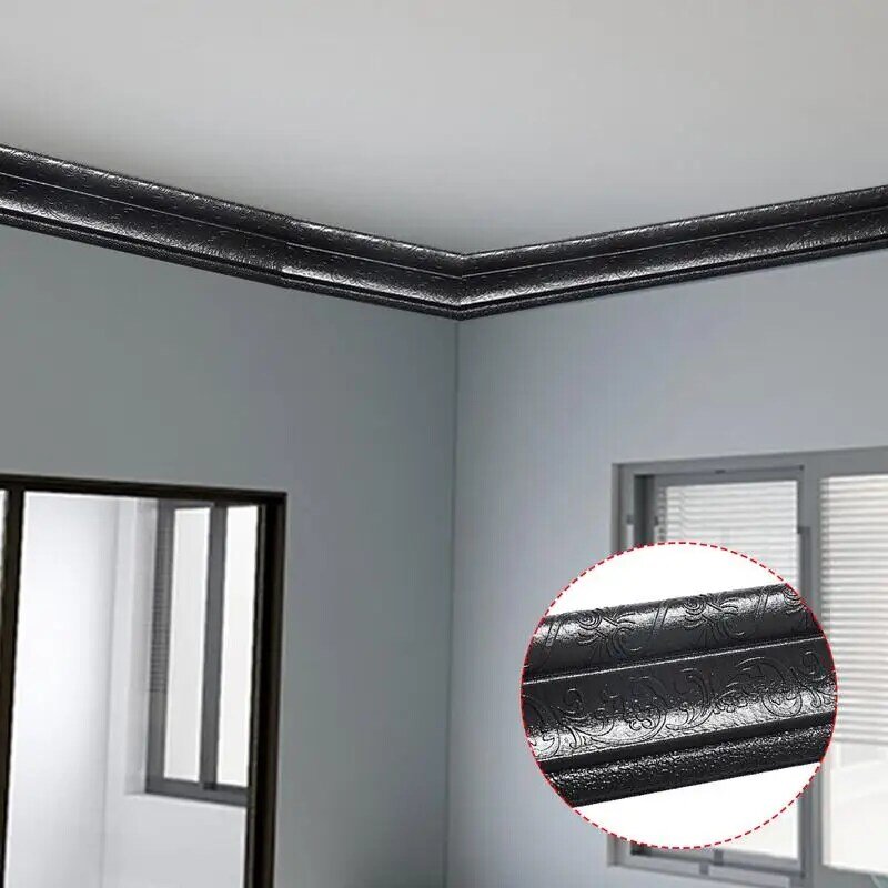 3D Peel and Stick Crown Molding, Adhesive Flexible Trim, Wallpaper Border for Home, Office, Hotel, DIY Decoration