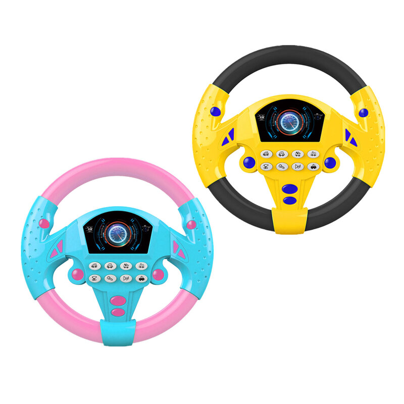Copiloto de coche de conducción simulada, volante eléctrico, juguetes de bebé con sonido para niños, cochecito educativo Musical, conducción, juguetes vocales