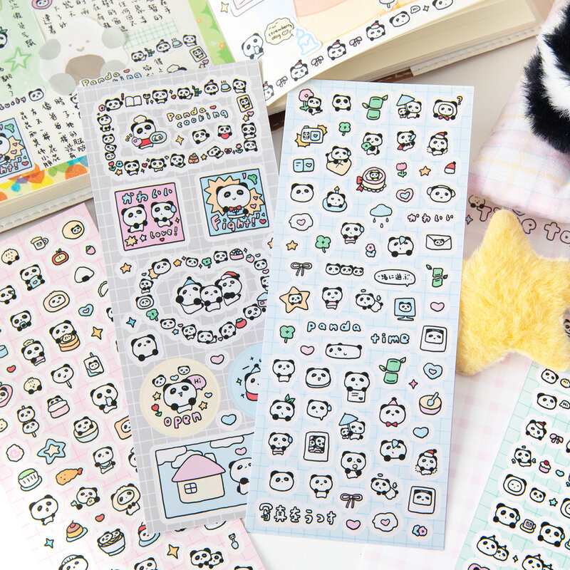 Saw a panda series rotuladores, decoración de álbum de fotos, pegatina de papel artístico, 16 paquetes por lote