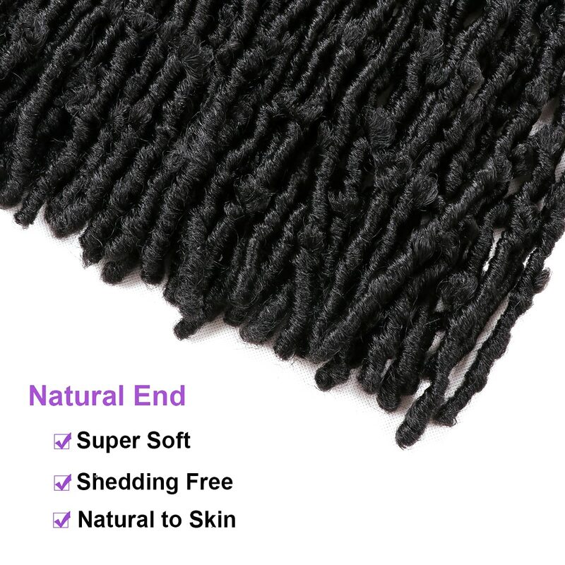 Rambut Crochet kupu-kupu 10/14 inci, 12 helai/pak rambut Crochet kunci lembut untuk wanita hitam Crochet kepang