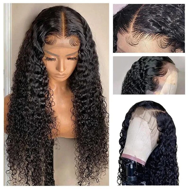 Wig depan renda gelombang air tanpa lem 13x4 13x6 Hd Wig rambut manusia Frontal Lace Deep Wave untuk wanita Wig Brazilian