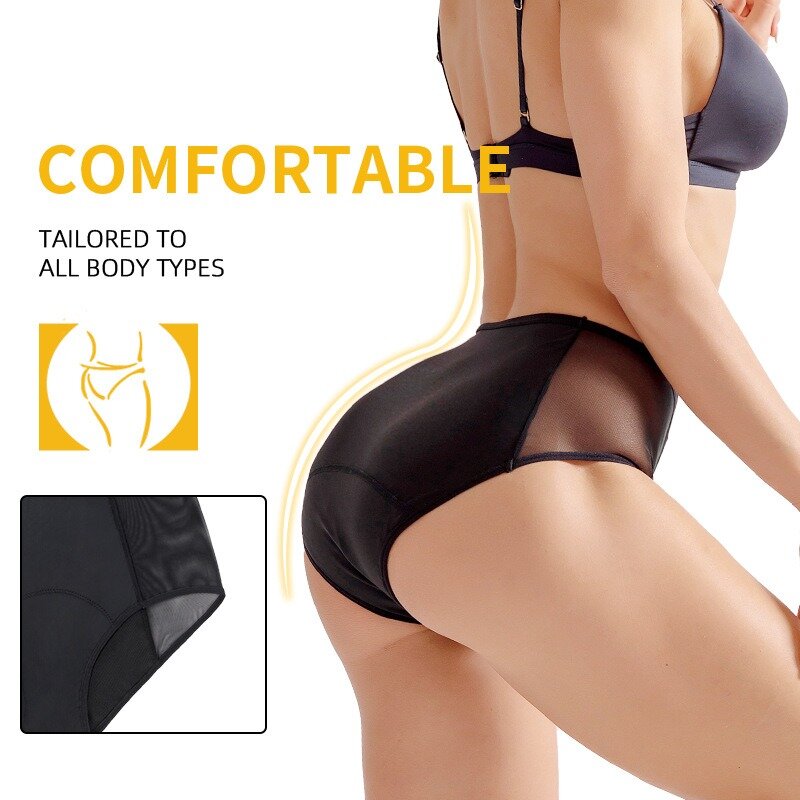 Period Panties Four-layer High-waisted Hollow Sexy Menstrual Leakage Aunt High Absorption Large Size