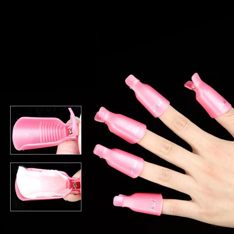 10pcs Professional Nail Polish Remover Nail Polish Finger Set Manicure Remover Clip Nail Shop Special Repair And Remover