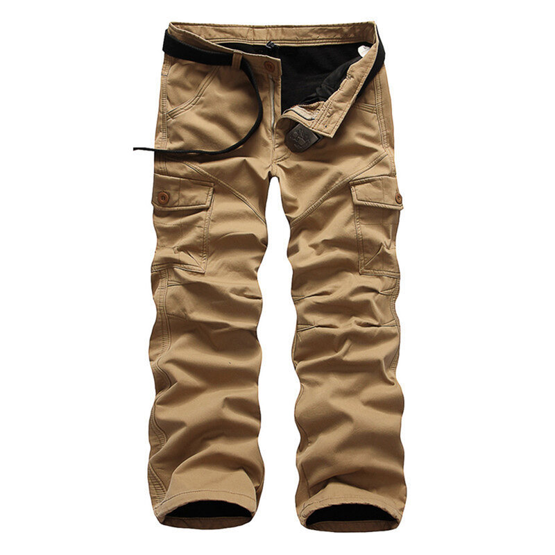 Homens multi-bolso calças do exército sem cinto, Jeans Camuflagem, calças de caça, alta qualidade