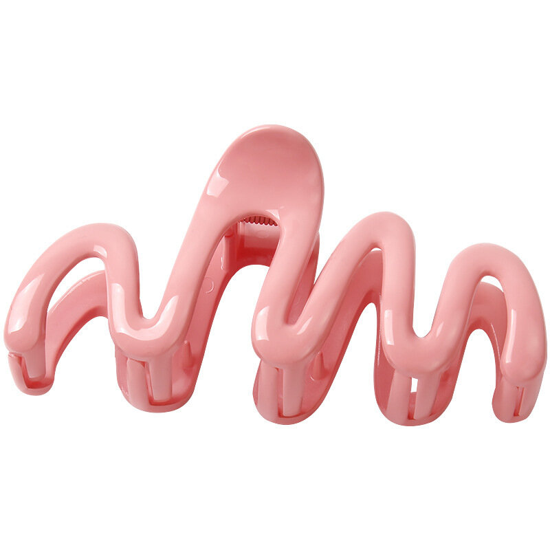 Fashionable Solid Color Transparent Wave Grab Clip Acrylic Women's Spoon Grab Hair Clip Shark Grab Hair Clip Accessories