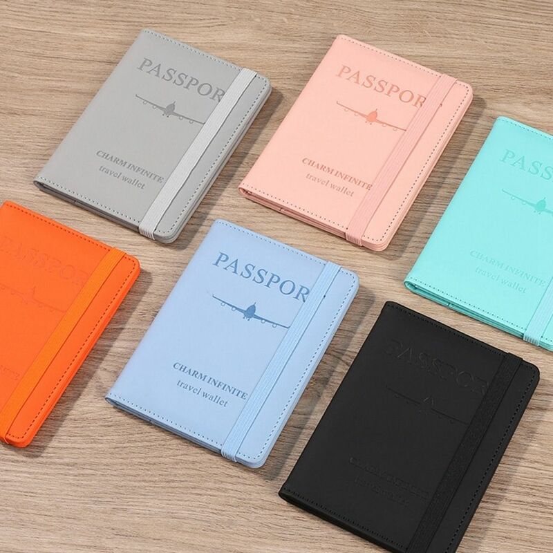 With RFID PU Leather Passport Holder Certificate Storage Bag Passport Package Passport Protective Cover Name ID Address