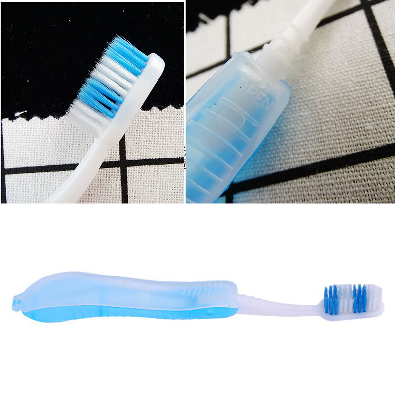 1pc portátil descartável dobrável viagem acampamento escova de dentes caminhadas ao ar livre escova de dentes ferramentas de limpeza de dentes dobrável