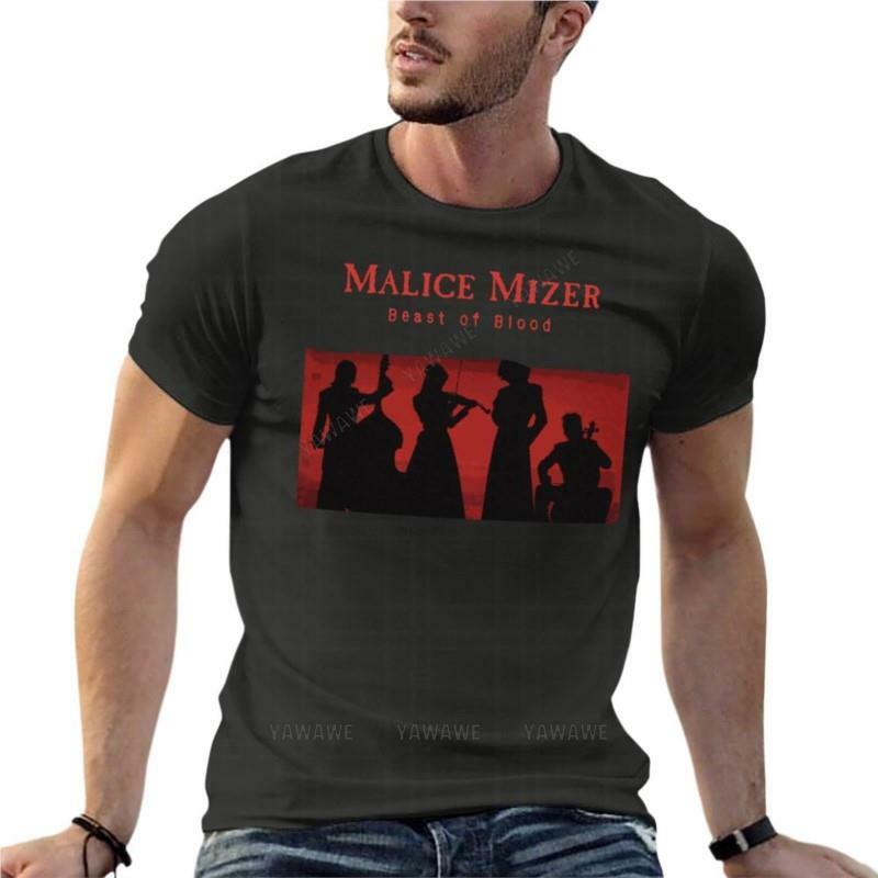 Złośliwość Mizer - Visual Kei zespół rockowy obszerna koszulka letnią męską odzież 100% bawełniana styl miejski bluzka w rozmiarze Plus Size koszulkę
