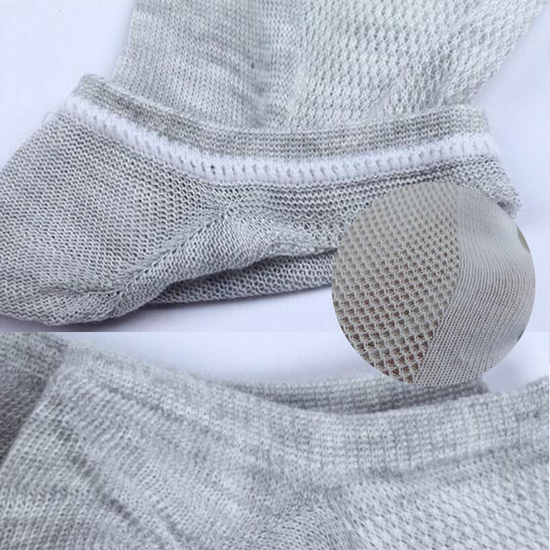 5/10/20 par oddychających skarpety męskie krótkich kostek elastycznych siatka w jednolitym kolorze bawełnianych Business Unisex Sokken Plus Size EU38-47