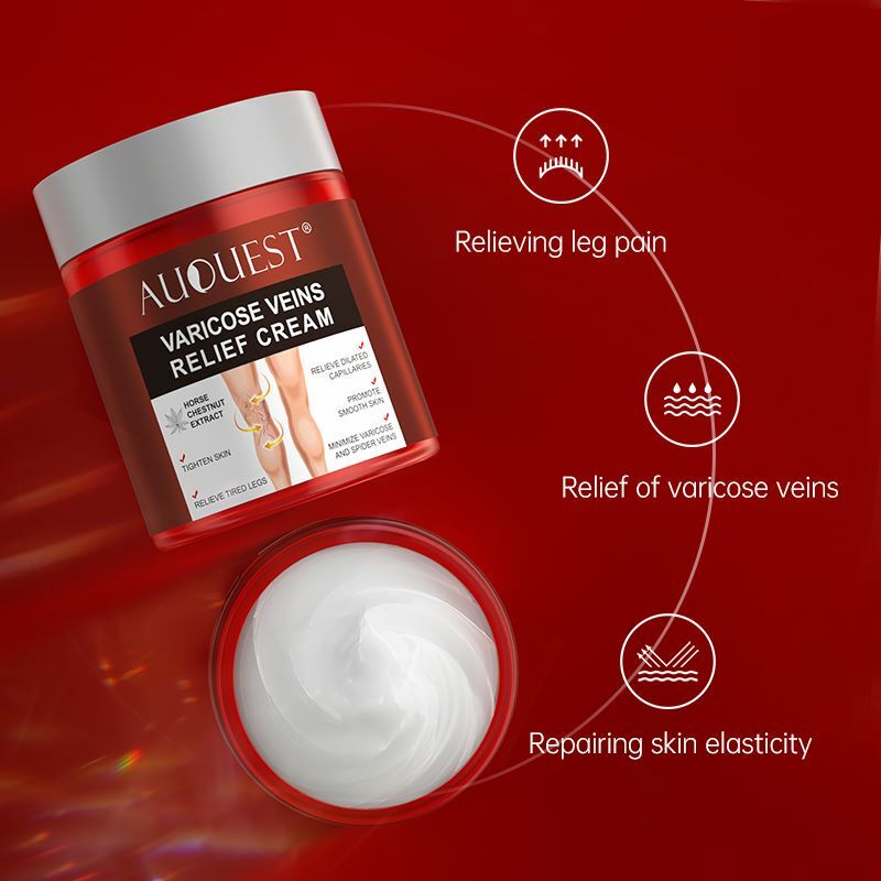 AUQUEST Varicose Veins Treatment Cream Relieve Tired Legs Dilated Vasculitis Phlebitis Spider Pain Relief Ointment Body Care 80g