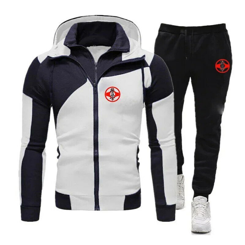 Kyokushin Karate 2024 nuove tute da uomo primavera autunno felpa con cappuccio a maniche lunghe cerniera pantaloni da Jogging tuta Fitness abbigliamento Casual