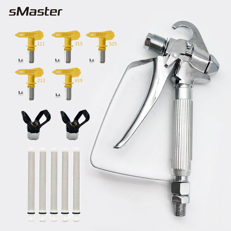 SMaster-Pistolet à peinture professionnel sans air, haute pression 111 PSI avec 2 sièges, filtre 5X, 315, 525, 213, 417