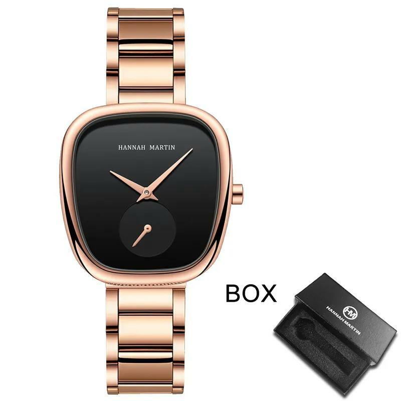 Reloj de pulsera de cuarzo para mujer, cronómetro ovalado de 34mm, color oro rosa y negro, a la moda estilo minimalista, novedad de 2023