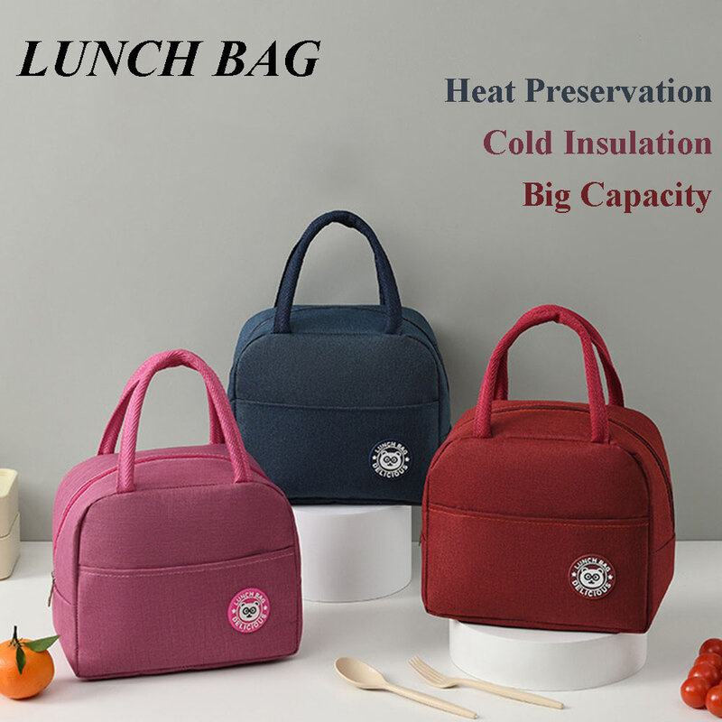 Fashion Lunch Bags For Children Large Capacity Tote Picnic Drink Lunchbox Thermal Bag Portable Outdoor Office Food Bags ???