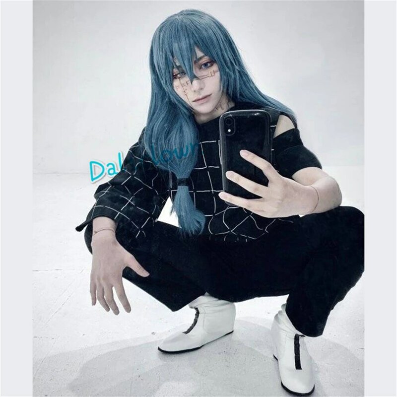 Mahito Cosplay Costume Anime Wig JJK T Shirt Pants Suit Halloween Costume Men Carnival Party RolePlay Wig Prop